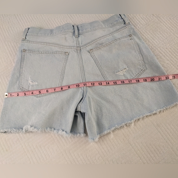 MADEWELL Jean Shorts Women Size 29 The 90s Mid-Length Denim Raw Hem - Picture 11 of 14